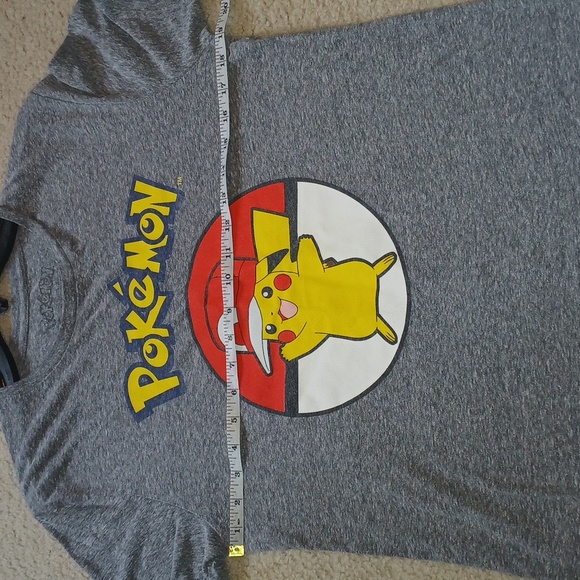 Pokemon Gray Tee with Yellow and Red Pikachu Design - Picture 5 of 6